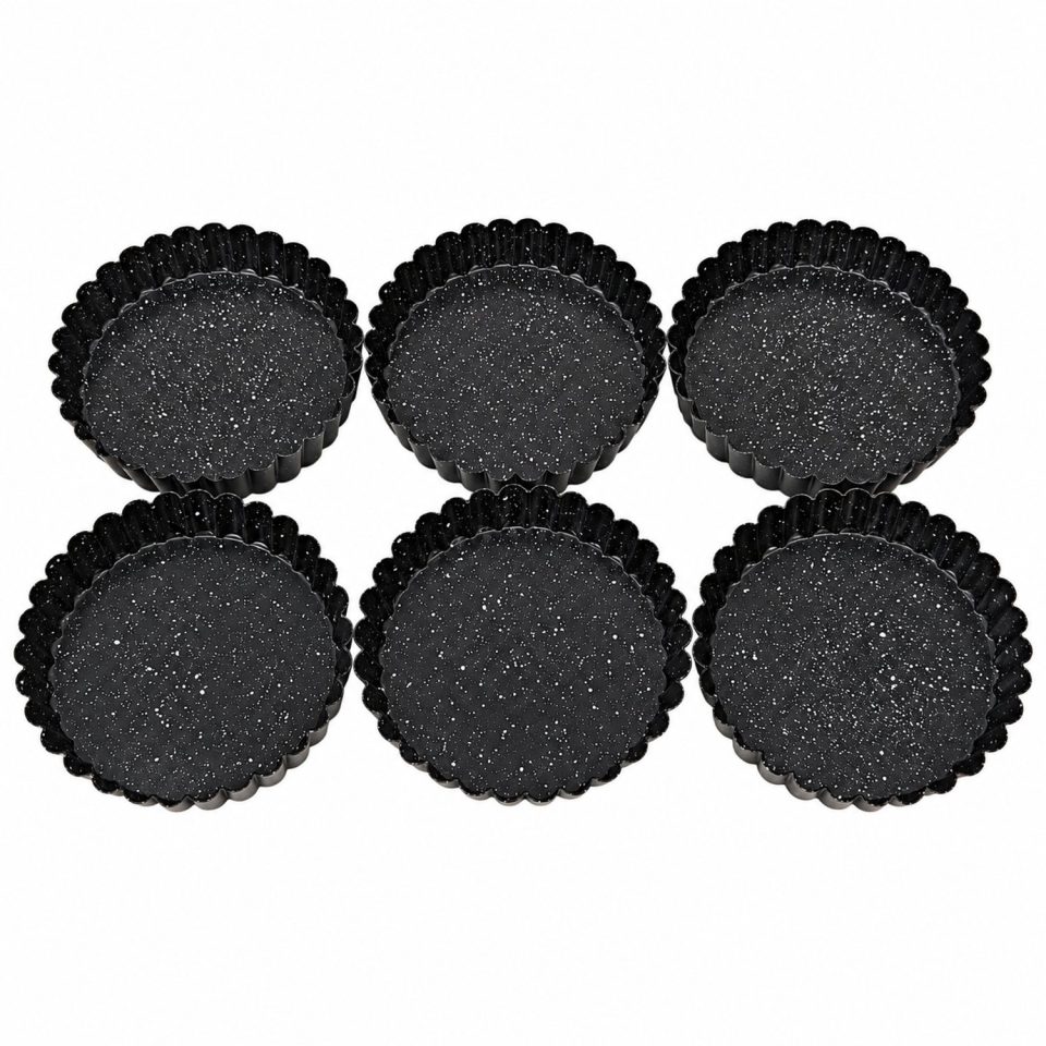 SB Line bakvorm / Mini Taartvormen - set/6 Zwart 12 cm
