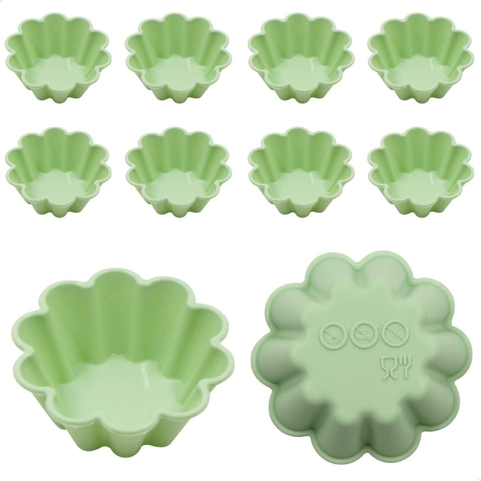 Unyqoos Set van 10 siliconen bakvormen voor mini-cake taart en quiche