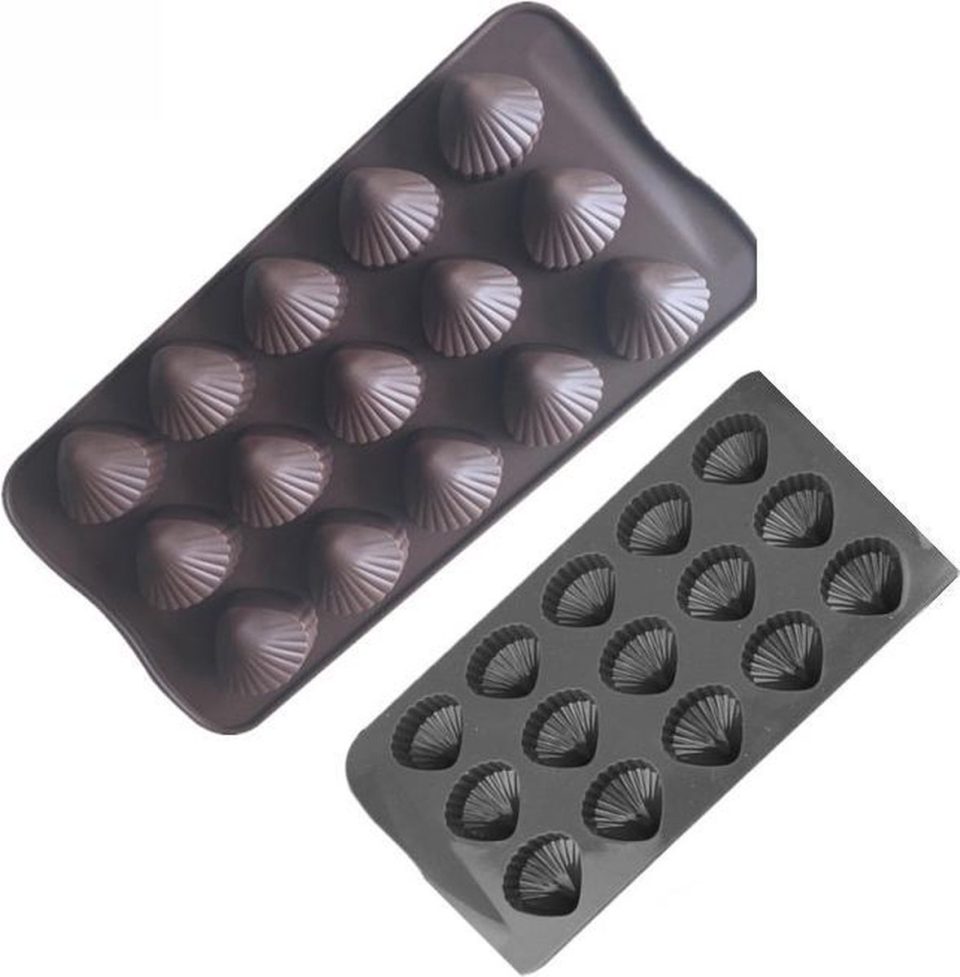ProductGoods siliconen bakvorm Chocoladevorm Bonbonvorm Schelpenvorm Bakvormen (15 stuks)