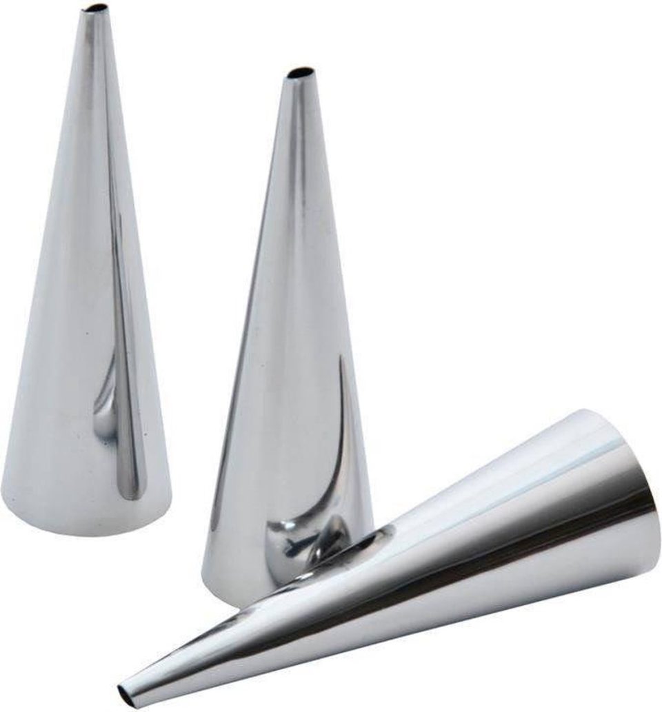 orion group Bakvormen voor Hoorntjes Zilver Set van 3 8,5 cm