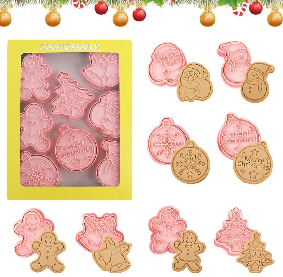 Viilich kerstkoekjesvormpjes, DIY koekjesvorm (8 stuks)