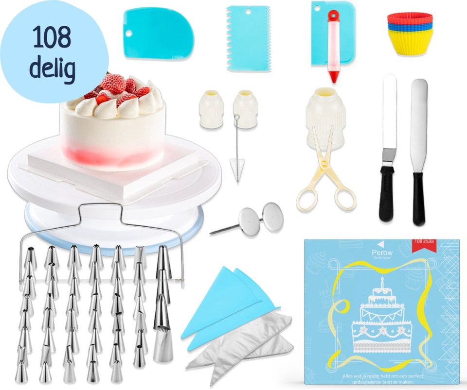 Perow Taart Decoratie Set 108 Delig
