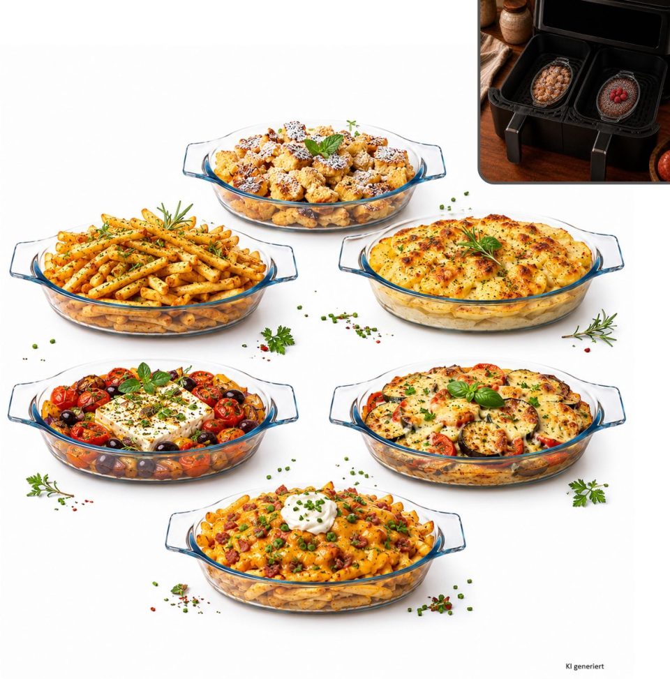 MamboCat 6-delige set borcam Airfryer ovenschaal ovaal 170496840 400 ml