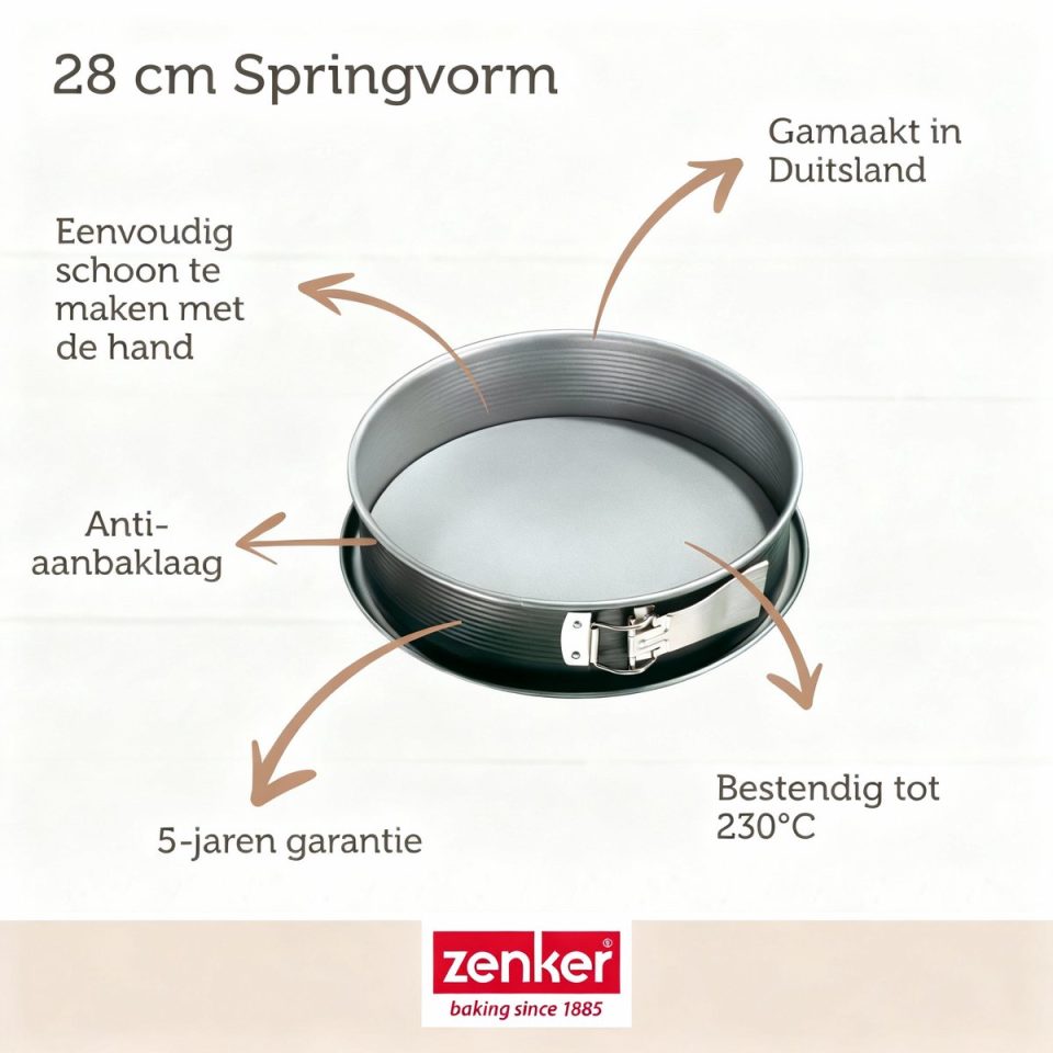 Zenker springvorm met scharnier van staal Energy 28 cm