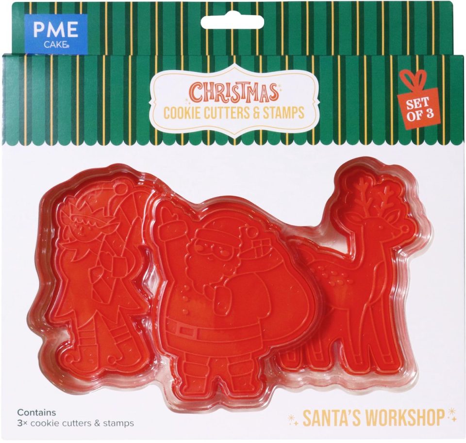 PME Kerstkoekjesvormpjes en stempels set van 3