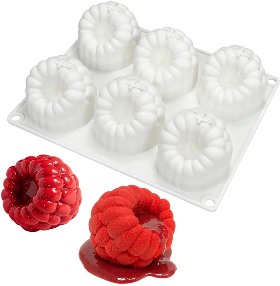 longziming bakvorm -Siliconen voor Moussecakes 6 Holtes 20 x 16,8 x 5,3 cm