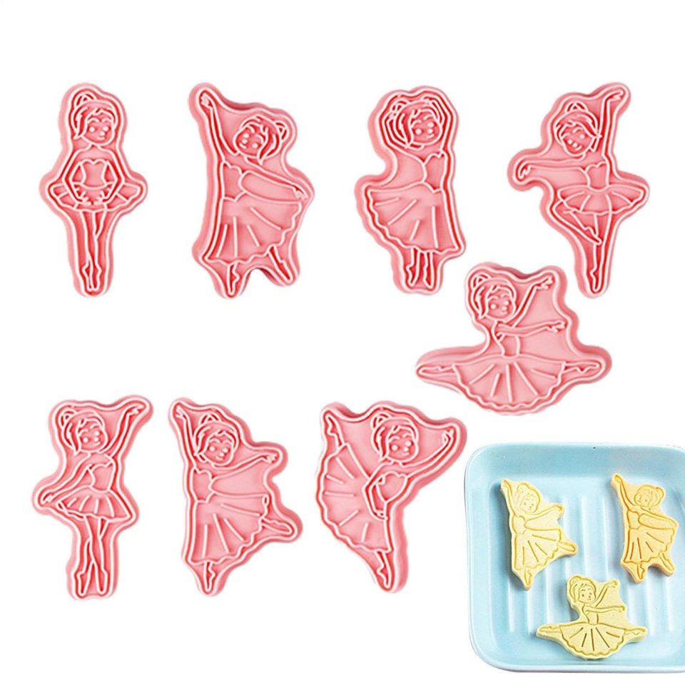 Famanu Balletdanser koekjesvorm set van 8 met verschillende poses