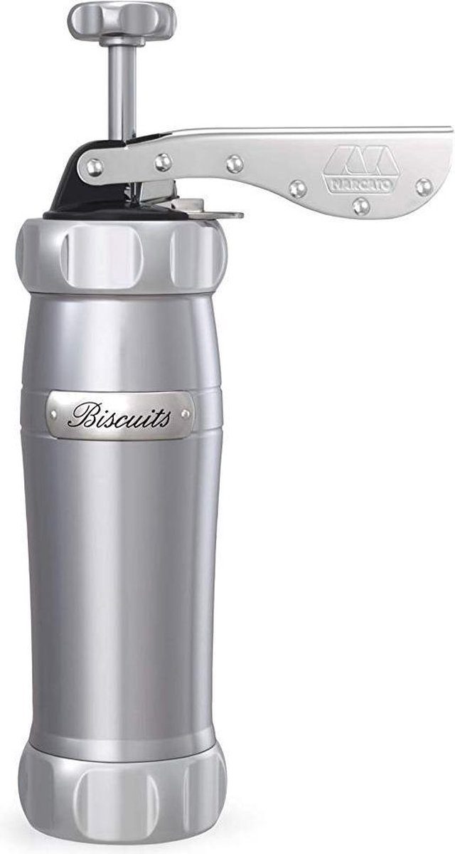 Marcato Atlas Deluxe koekjesmaker Koekjespers Met 20 sjablonen aluminium Zilver