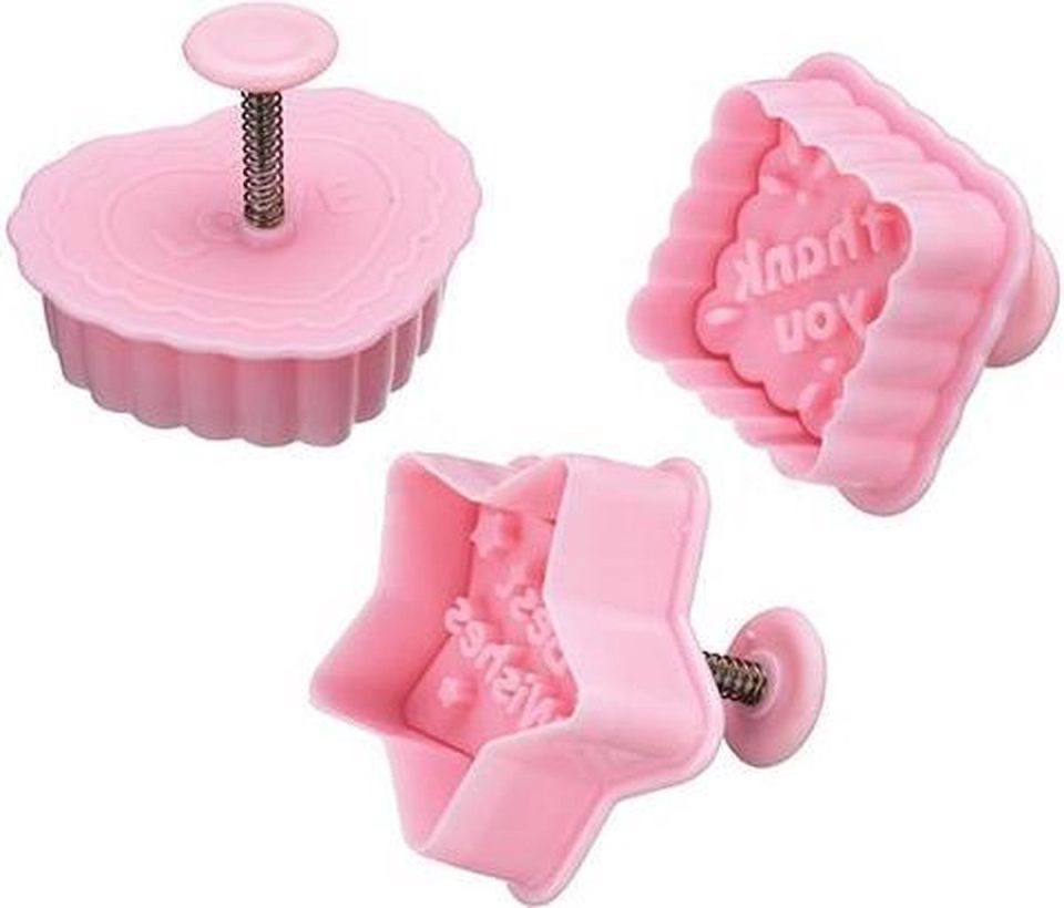 KitchenCraft Set van 3 plunger cutters met tekst Sweetly Does It