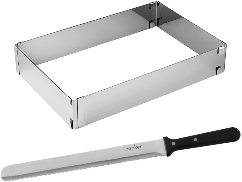 Zenker taartvorm Rechthoekige verstelbare en banketmes Smart 30 cm
