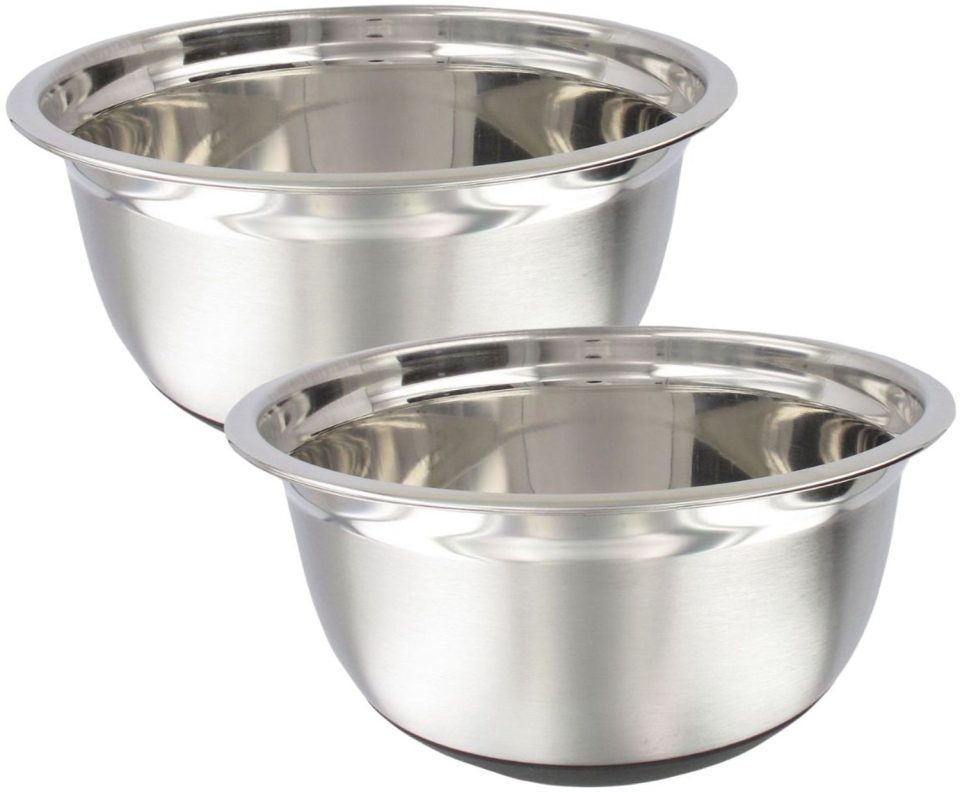 Fackelmann Set van 2 RVS mengkommen diameter Basic 24 cm