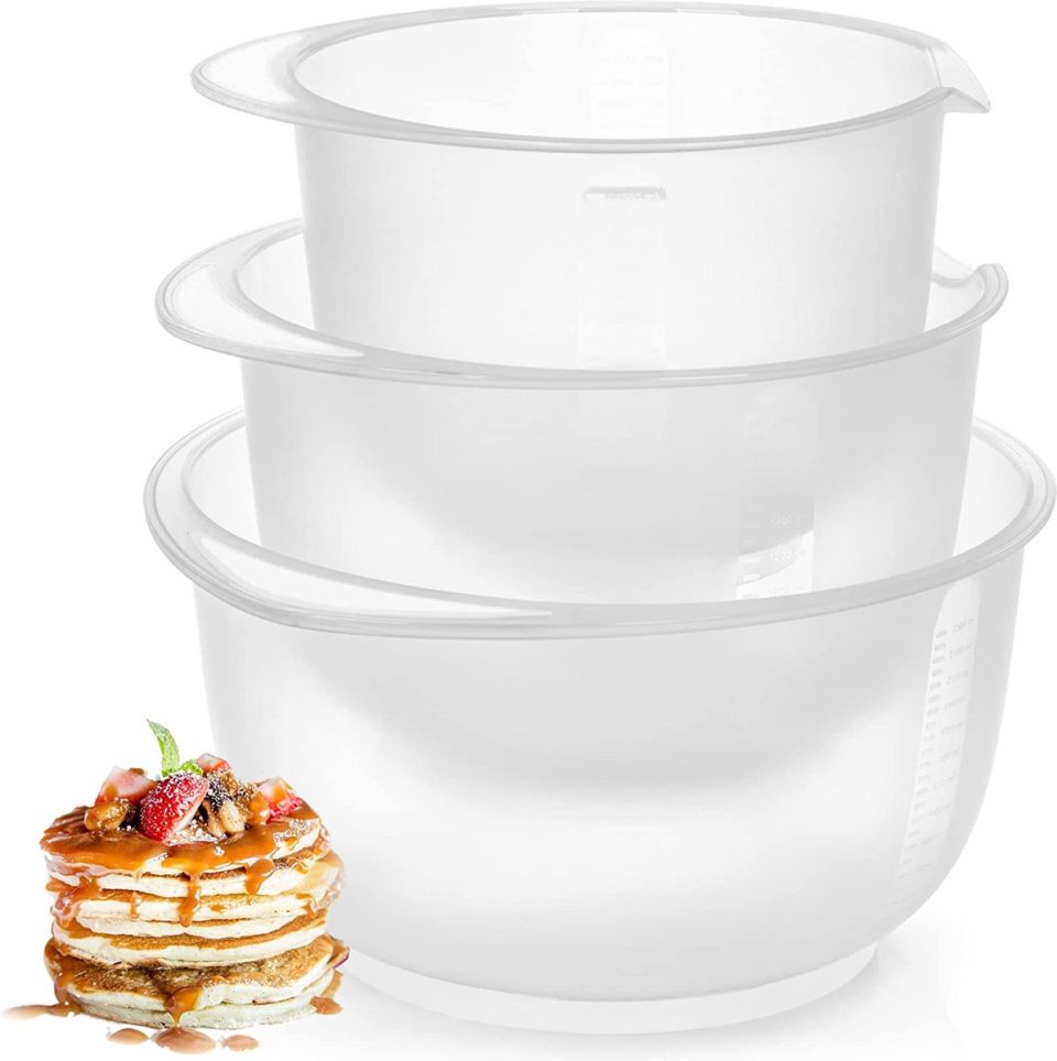 com-four 3-delige mengkommenset wit 1,5 l 2 l