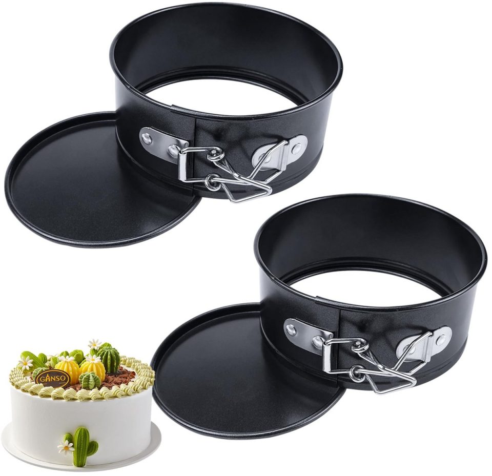 Famanu springvorm Mini set van, taartvorm met antiaanbaklaag, ronde bakvorm voor kleine taarten 11 cm (2 stuks)