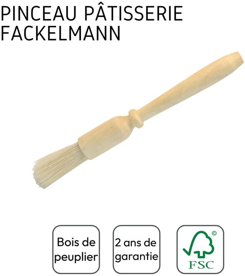 Fackelmann Keuken- en bakkwast van varkenshaar Wood 18 cm