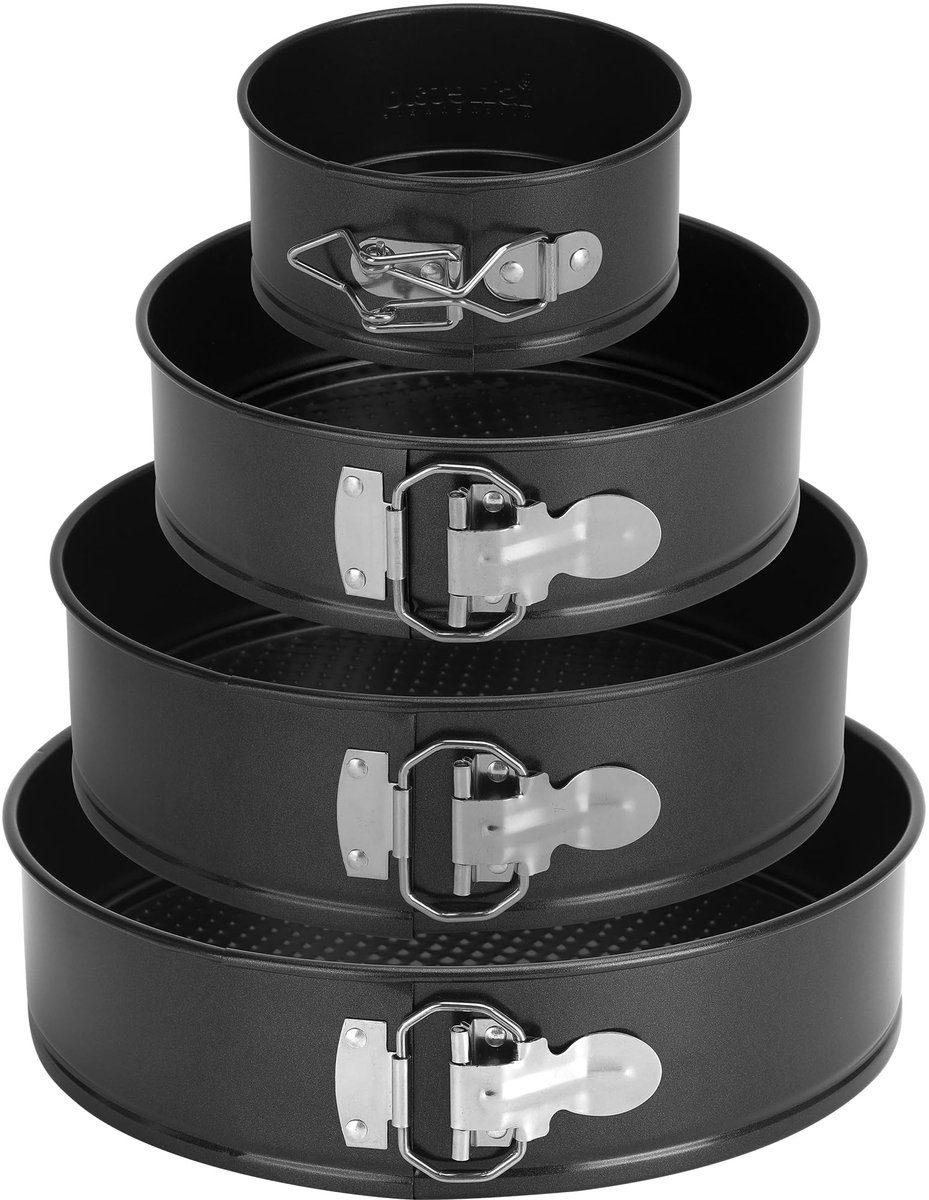 Ibenzoa Professionele Set van 4 Springvormen voor Bakplezier