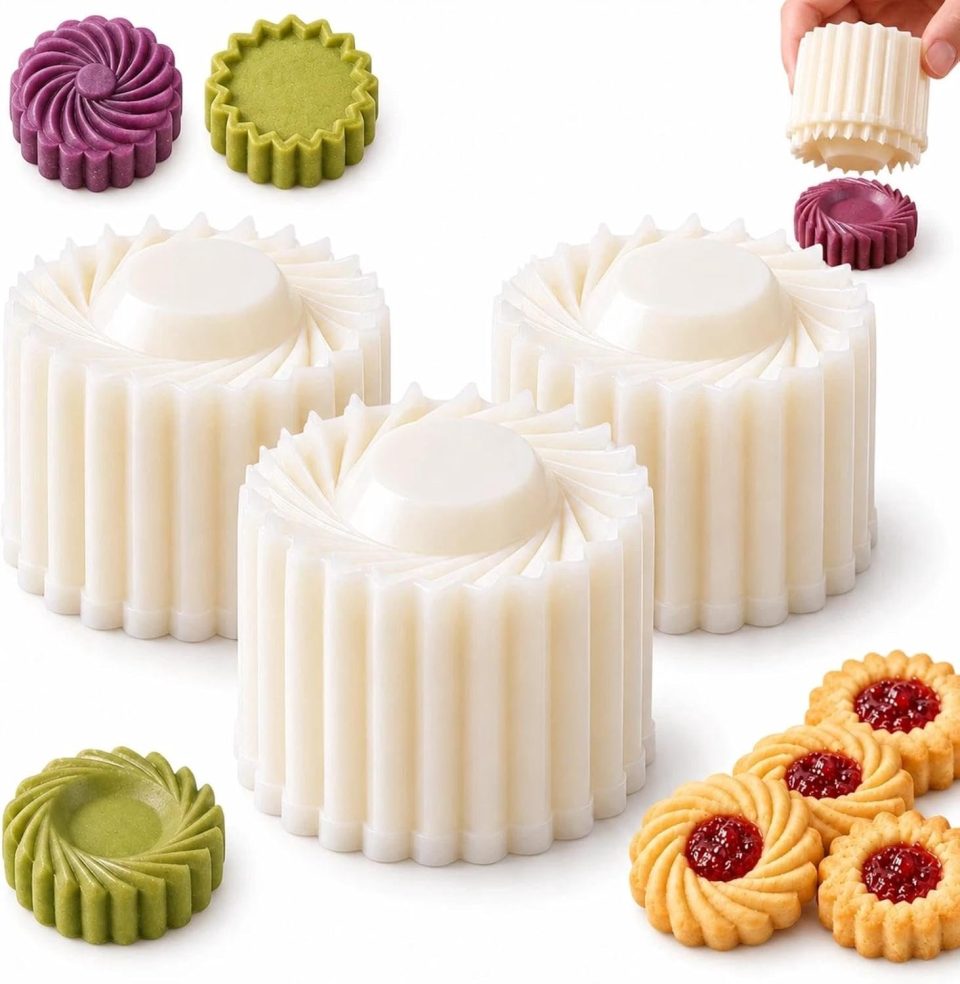 Bobypet Set van 3 creatieve dubbelzijdige bakvormen Wit