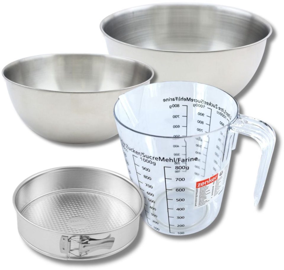 Zenker Bakset met springvorm 2 mengkommen 18,5 cm