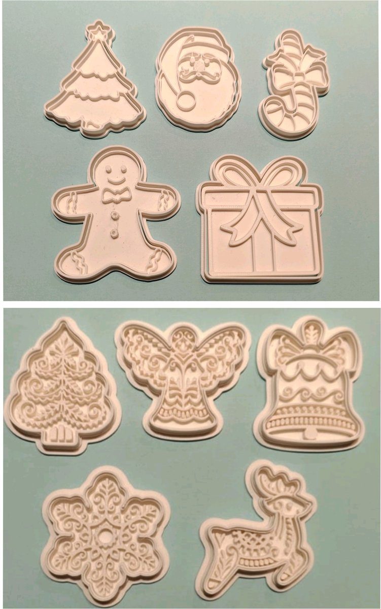 PrintCraft Kerst koekjes vormen Set van 2 (10 stuks)