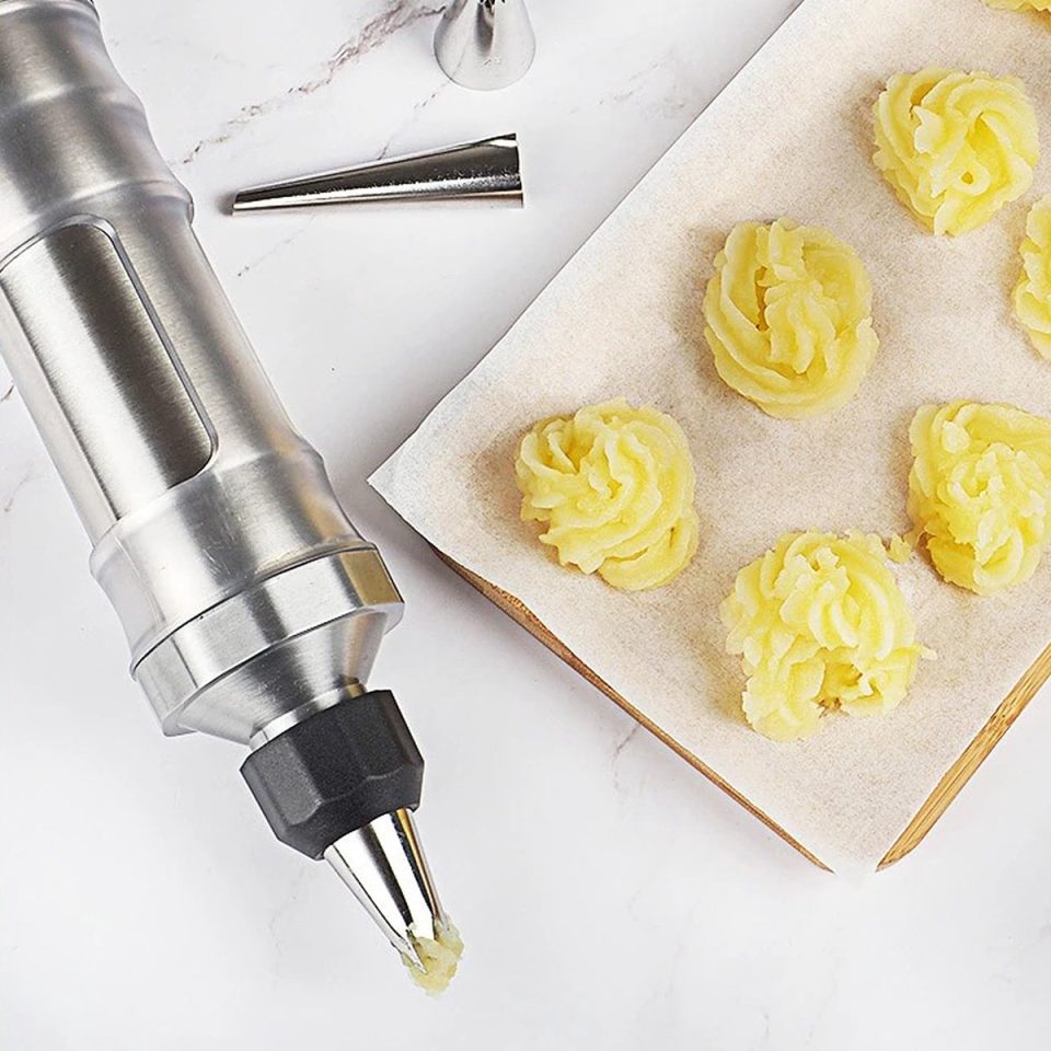 Ibenzoa Professionele roestvrijstalen decoratiespuit voor taarten en desserts