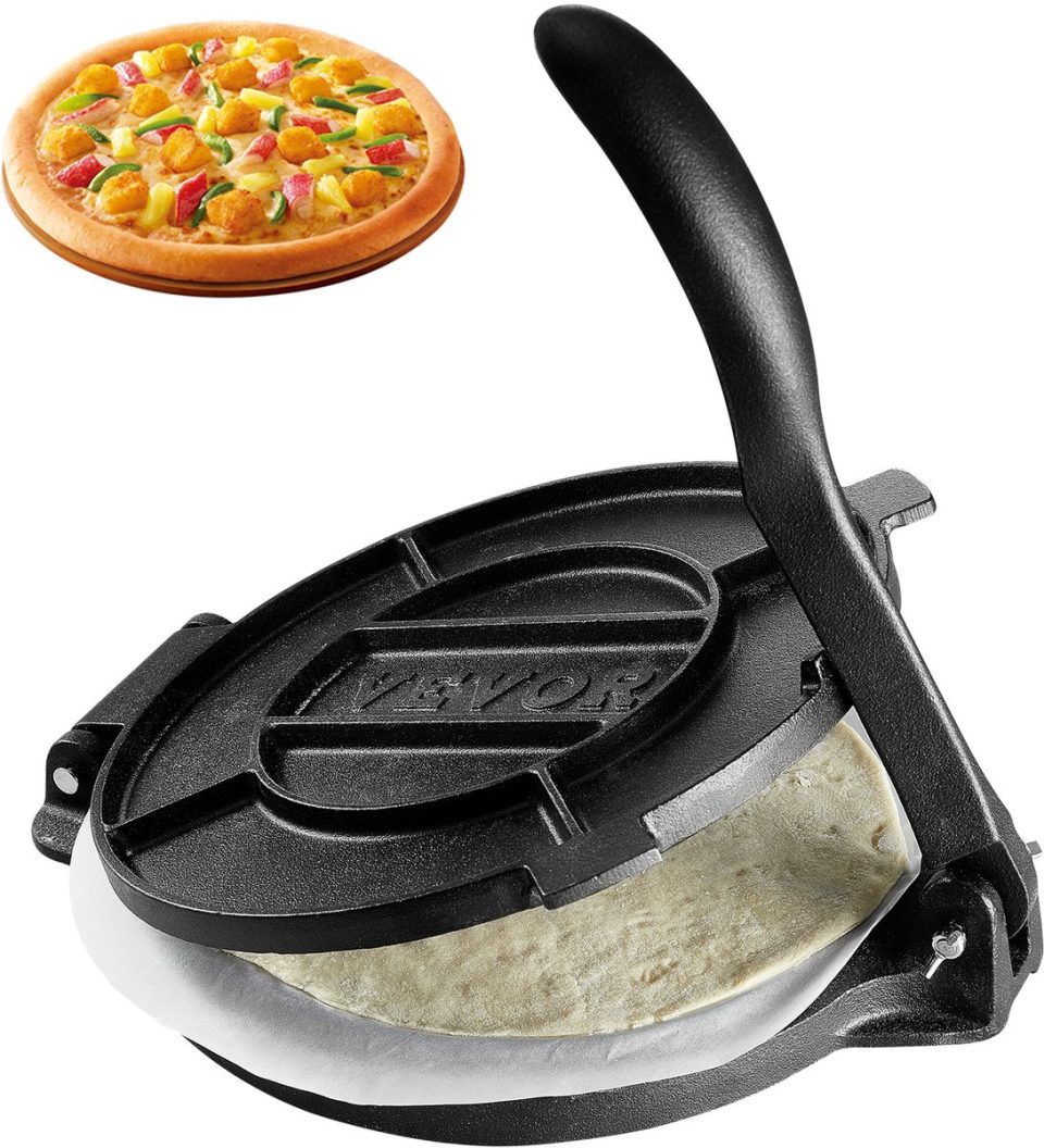 Vevor Tortillapers, Tacopers Zware Gietijzeren Tortillapers Zwart 25 cm (100 stuks)