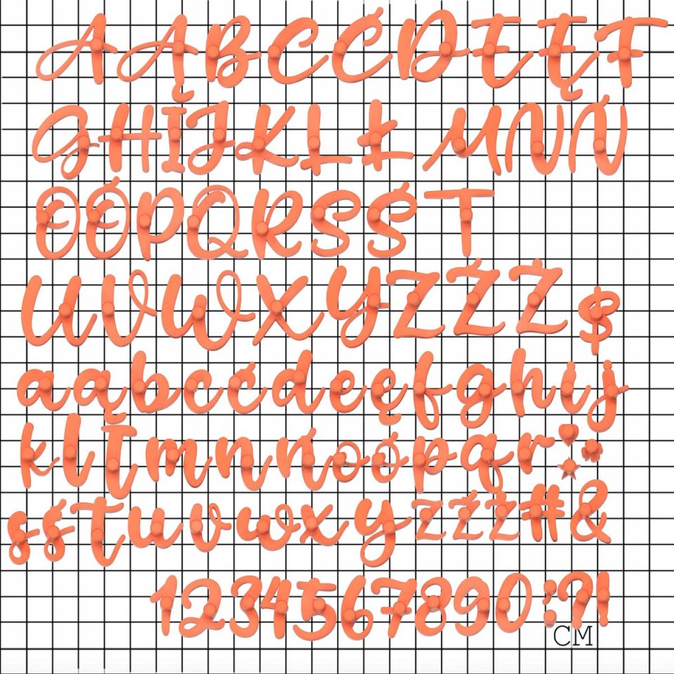 Qookito Groot suikeralfabet kiss Deegstempel met organizer