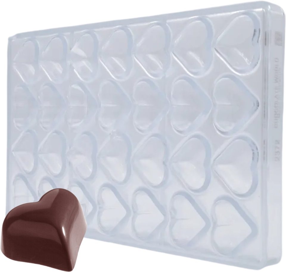 Chocolate World chocoladevorm Hartje Bol Polycarbonaat Pralinevorm