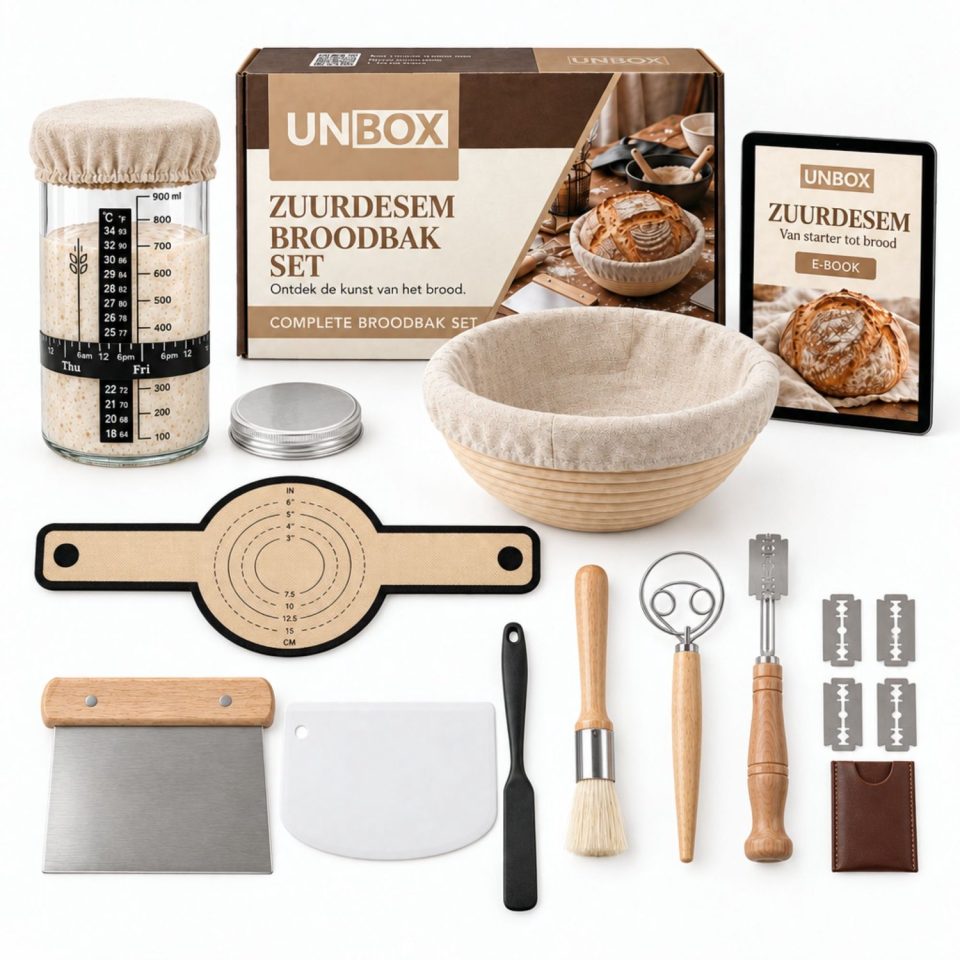 Unbox rijsmand Complete Zuurdesem Starter Set