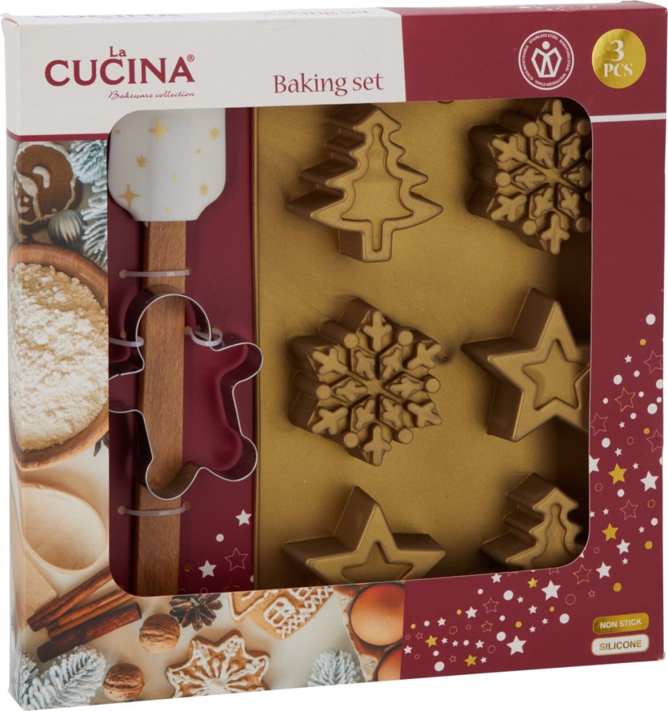 H@S Decoration cakevorm Kerst kerstvormen bak spullen bakvormen kerstcake Cakevorm siliconen Cakevorm rechthoek