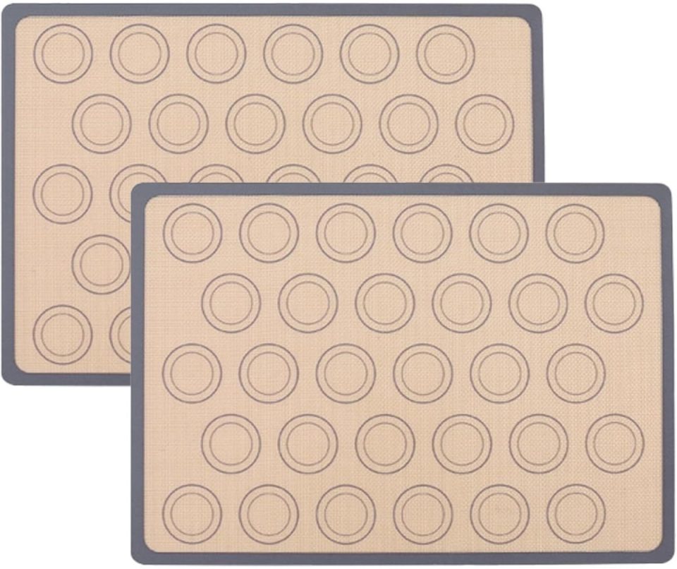 GelldG bakmatten geschikt voor macarons Set van twee Grijs 42 x 29,5 cm