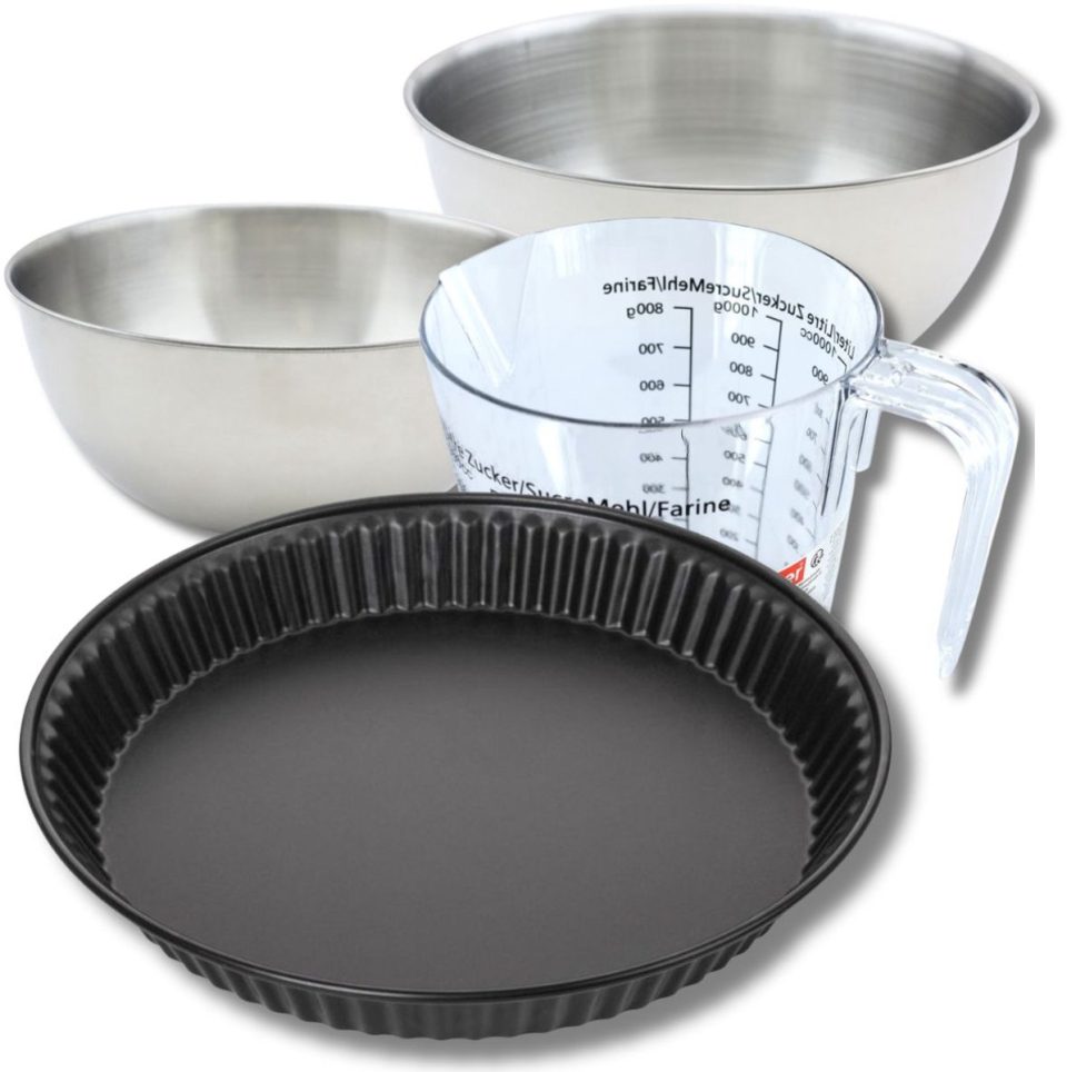 Zenker Bakkersset met quichevorm 2 mengkommen 30 cm