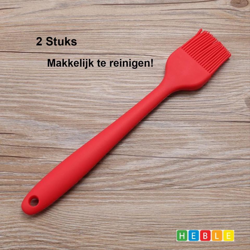 Heble® 2X Rode Siliconen Kwast 26 cm