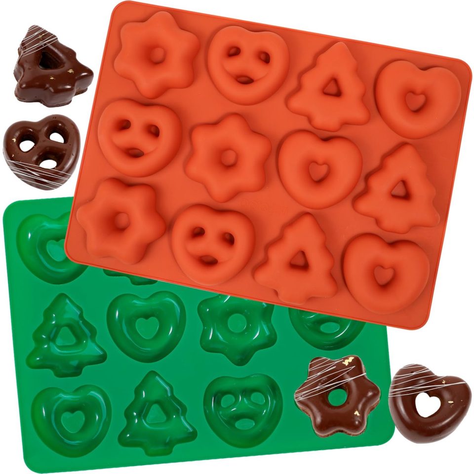 Famanu Mini peperkoekvormen van siliconen set van 2