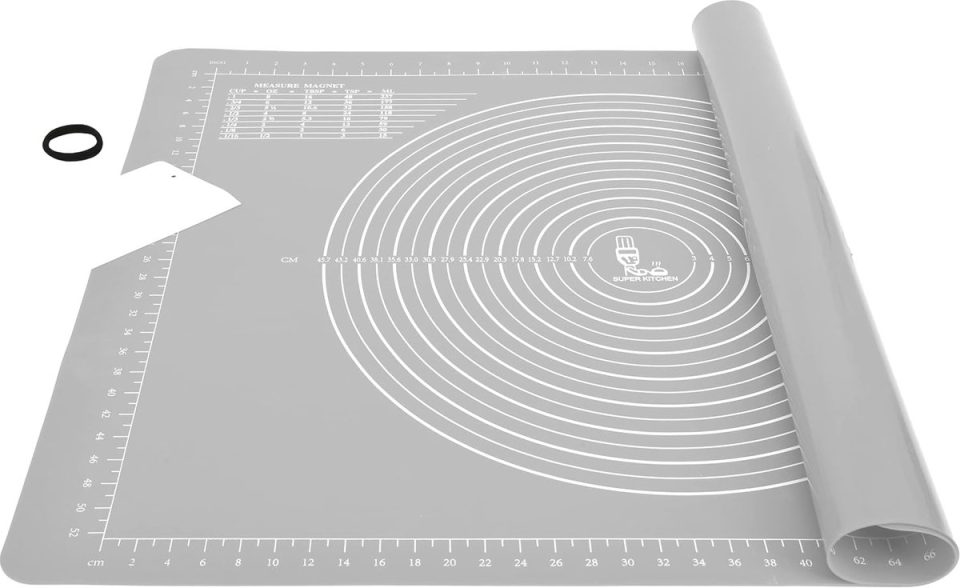 Ibenzoa bakmat Siliconen Rolmat met Deegsnijder 80 x 60 cm