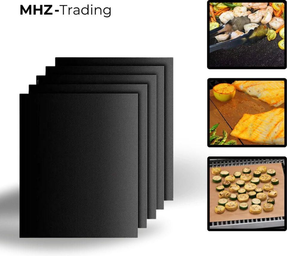 Dutch Wanted Ovenmat Set van 5 Non-stick bakmat Zwart -Deeg mat
