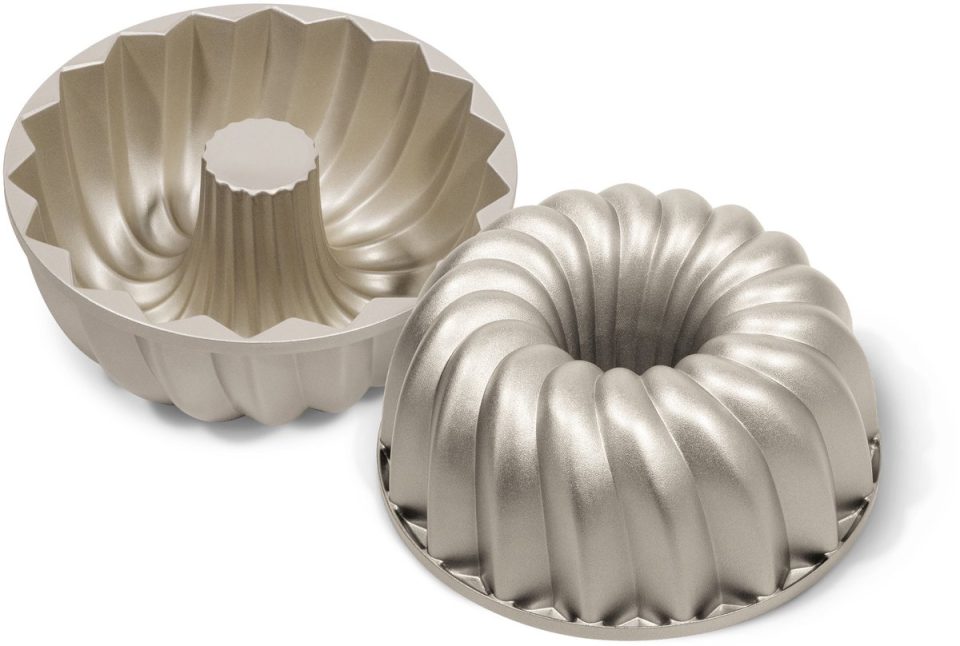 Guardini taartvorm Sweet Magic Tulband Bakvorm Cakeblik Cakevorm Tulband Bakvorm Classic Aluminium Champagne 23,5 cm