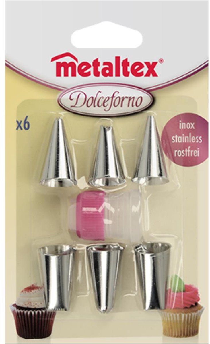 Metaltex spuitmondjes Dolceforno 6 RVS