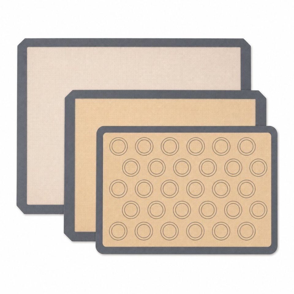 Zylaro bakmat Siliconen Set Grijs 60 x 40 cm 42 x 29,5 cm (3 stuks)