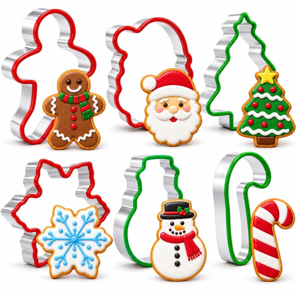 Famanu Kerst uitsteekvormen set van 6 roestvrij staal