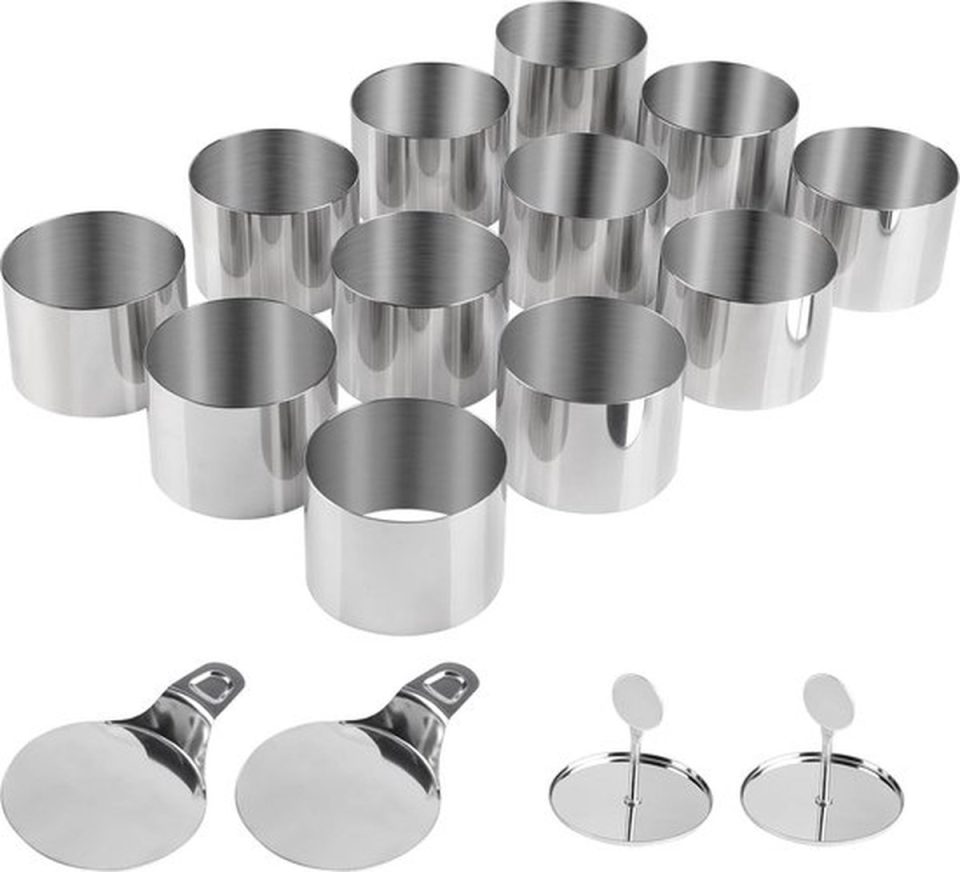Senza Marchio Set van 12 dessertringen en voedselringen 7,5 cm