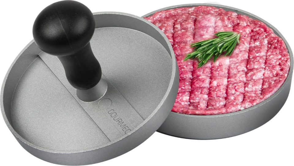 eSpring gourmeo Burgerpers van gegoten aluminium hamburgerpers, hamburgerpers