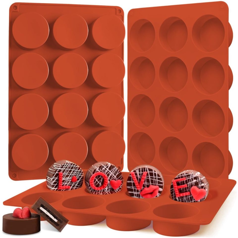 Famanu Set van 3 ronde siliconen bakvormen 27 x 18 cm