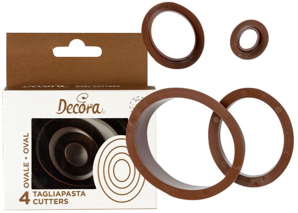 Decora 0255307 Koekjesvormset ovaal-glad 2,2 cm (4 stuks)