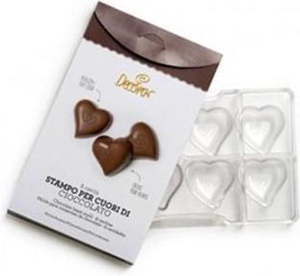 Decora chocolade mal hartjes met opdruk