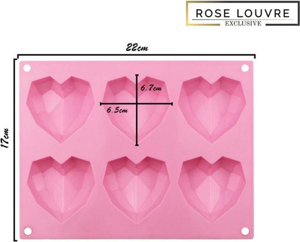 Rose Louvre Harten siliconen mould