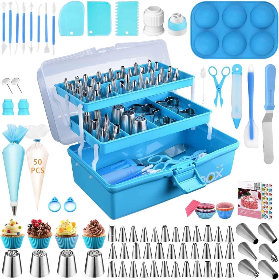 Dnntunk Taartdecoratiegereedschappenset: 236 bakaccessoires met opbergkoffer
