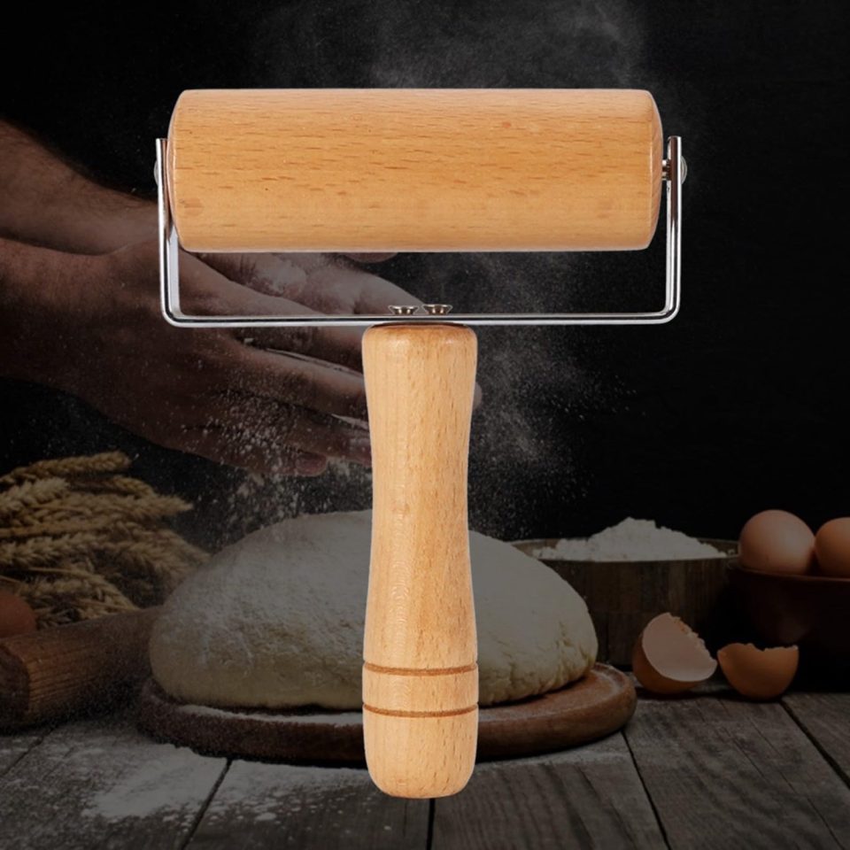Famanu deegroller Houten voor pizza en gebak met uniforme dikte