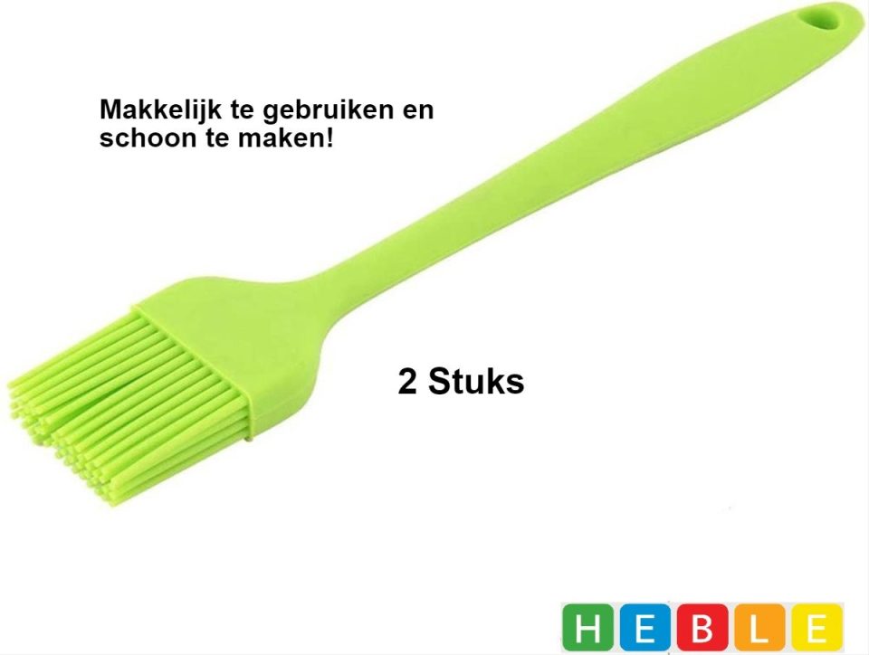Heble® 2X Siliconen Bakkwast Groen 20 cm