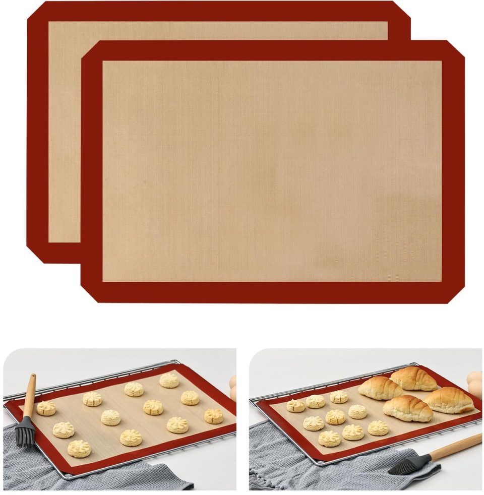 Ibenzoa bakmatten Herbruikbare Siliconen Set van 2 Roze 29,5 x 42 cm