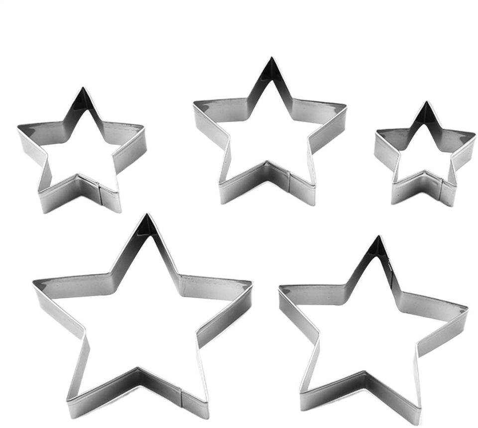 Famanu uitsteekvorm Metalen ster set 5-delig