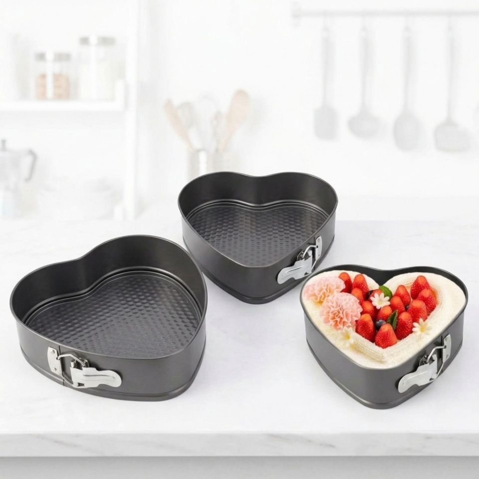ApexArte® bakvorm Hartvormige Cakeblik Dessertvorm Zilver